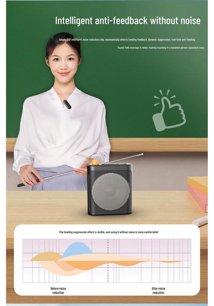Portable Wireless Megaphone Speaker for Teachers, Tour Guides, and Outdoor Promotions