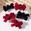 Sweet Black Red Bow Small Hair Claw Clip Princess Velvet Bow Hair Clip Claw Clamp Headwear Girls Women Korean Hair Styling Tools