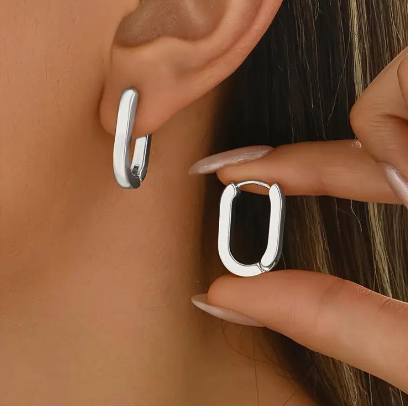 Gold U-Shaped Earrings - Popular Simple Design In Europe and America