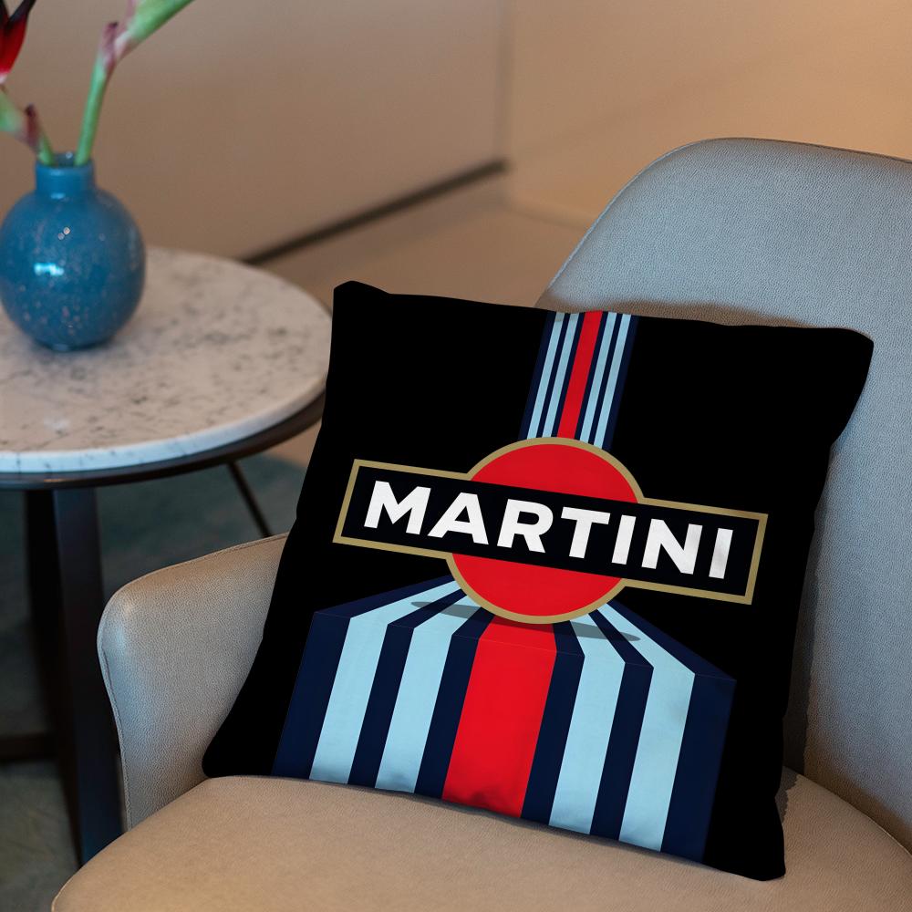 Racing Martini Stripe Cushion Cover 2-in-1 Reversible Plush Pillow Cover | Car/Sofa/Bed | Perfect Gift