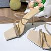 Mode Liyke Street Sexy Eckige Zehen 6CM 9CM Dünne Hohe Absätze Moderne Slipper Damen Kristall Strass Schmaler Riemen Damenschuhe Sandalen