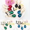 Vintage lágrima Rhinestone mujeres joyería conjunto collar gancho pendientes colgantes