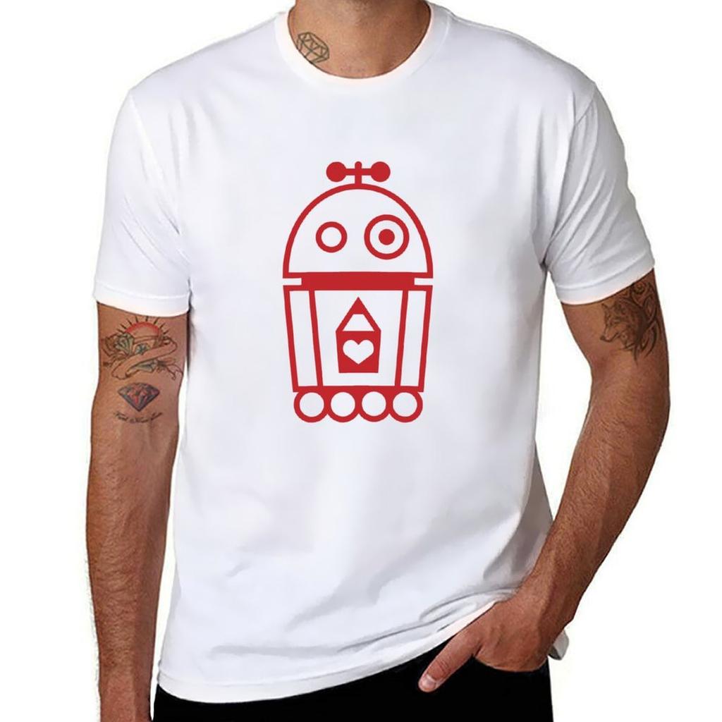 Robots Pencils Tshirt Soft Touch Basic Cotton Tshirt
