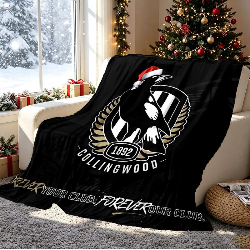 Football Club Pattern Blanket for Home Decoration, Bed, Sofa, Car Travel, Camping, Suitable for All Seasons, Birthday Christmas Gift
