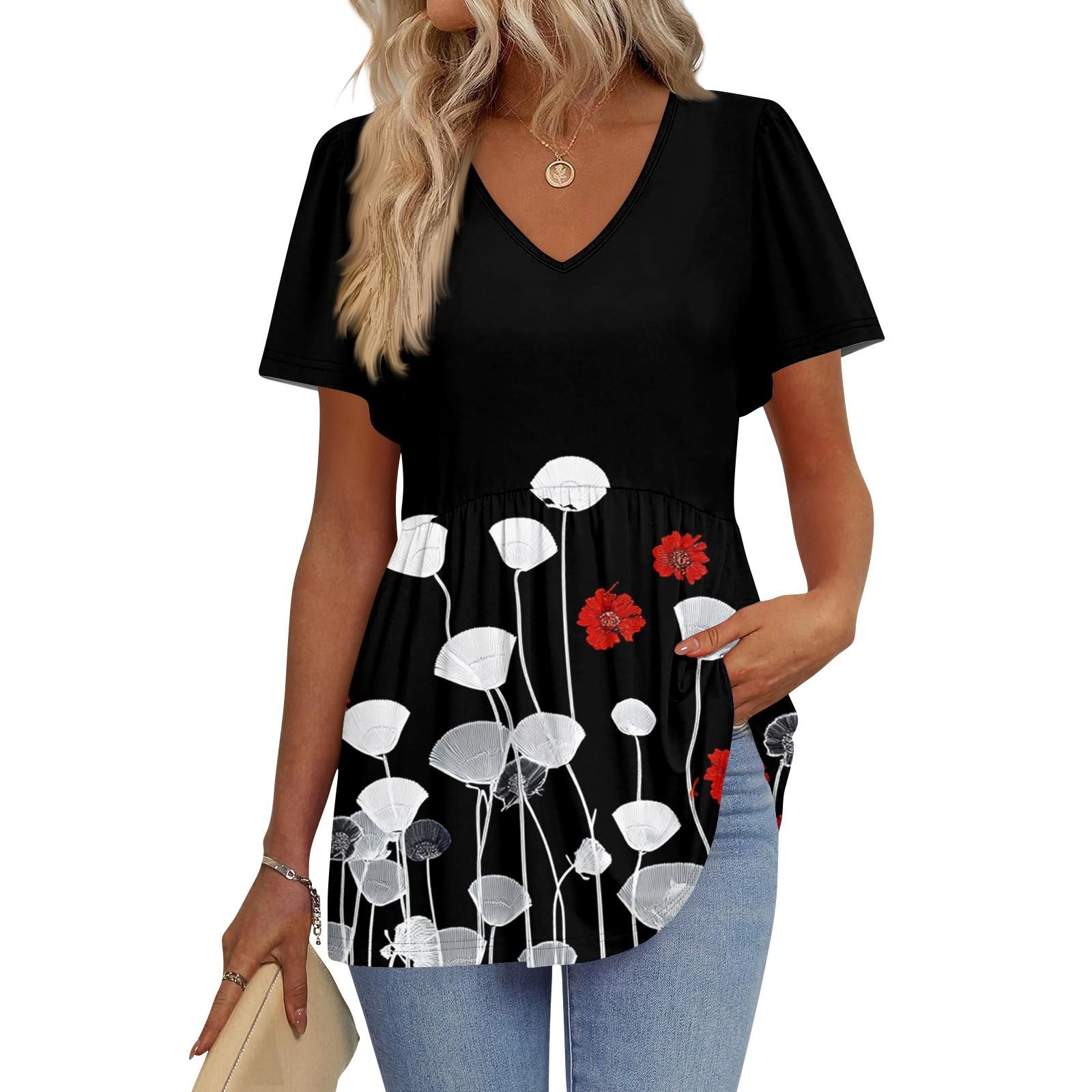 

Женские рубашки с коротким рукавом и оборками, повседневные наряды, модная футболка, топ XL белый