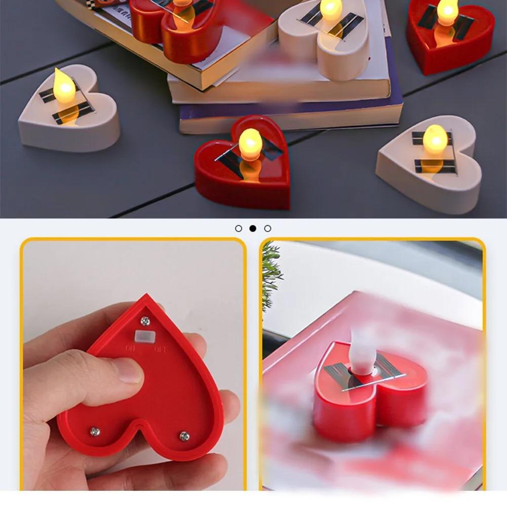 Solar Powered Outdoor Candles Waterproof Garden Lights for Patio Yard Camping Romantic Atmosphere Decoration Flameless LED