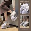 Fleece cotton slippers, cute versatile bags and cotton shoes in autumn and winter, home indoor soft-soled warm snow boots