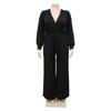 Tuta da Donna Taglie Forti Moda Temperamento Ampia Gamba Dritta Tinta Unita Cintura