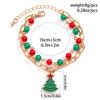Salircon 2 Pcs/set Cute Christmas Tree Pendant Bracelet Women Trendy Red Green CCB Beads Metal Chain Bangles Couple Jewelry Gift