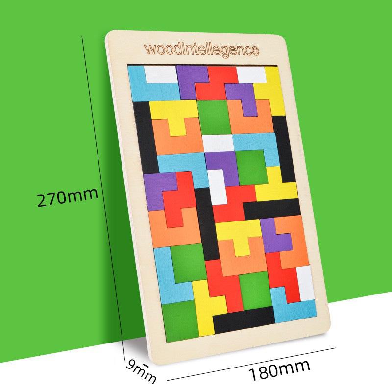 Wooden Magnetic Tetris Blocks - Educational 3D Puzzle Toy for Children