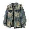 Men's High-End Retro Loose Denim Jacket - American Casual, Trendy, Plus Size Workwear Top