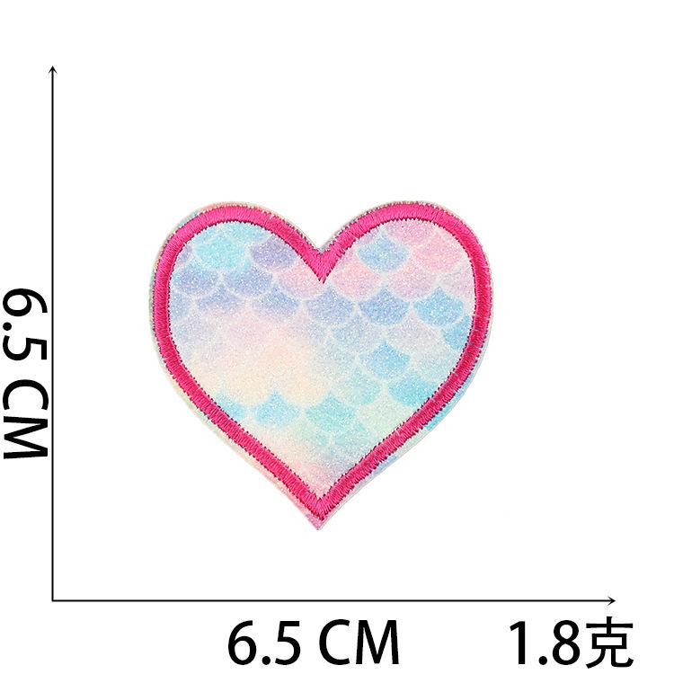 Embroidery Cloth Stickers Gradual Change Love Patch Stickers Colored Heart-Shaped Embroidery Stickers Clothes Decoration Embroidery Chapter Boy