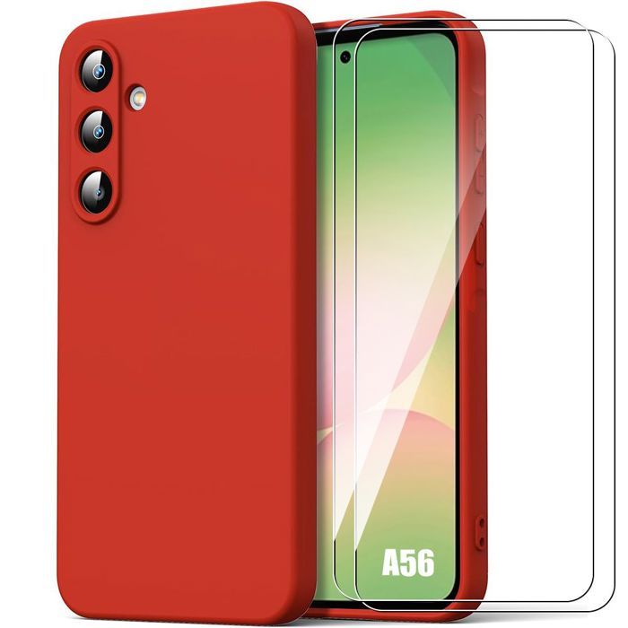 Coque de protection - BOOLING - Samsung Galaxy A56 5G - Silicone Doux - Antichoc - Rouge