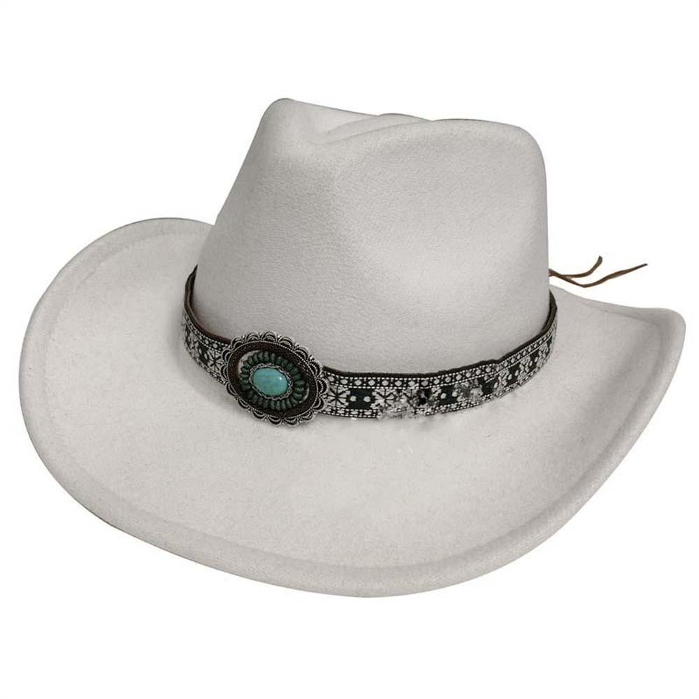 Breathable Western Cowboy Cap Wide Brim Tibetan Hat Punk Cowgirls Visor Cap Herdsman