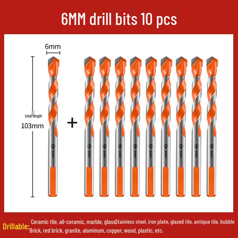 Tiangong Alloy Triangle Drill Bit for Concrete, Tile, Glass, & Cement - 6-12mm