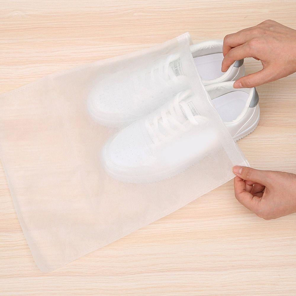 10/30pcs Clear Shoe Dust Covers Drawstring Shoes Protect Covers Protable Shoe Bags
