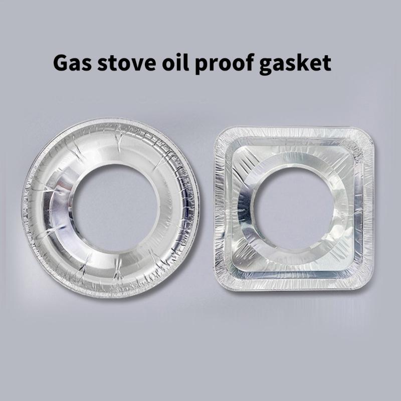Pack of 10 Tin Stove Liners Oil Proof Covers Gas Stove Liners for Gas Burners Ensuring a Clean Cooking Environment