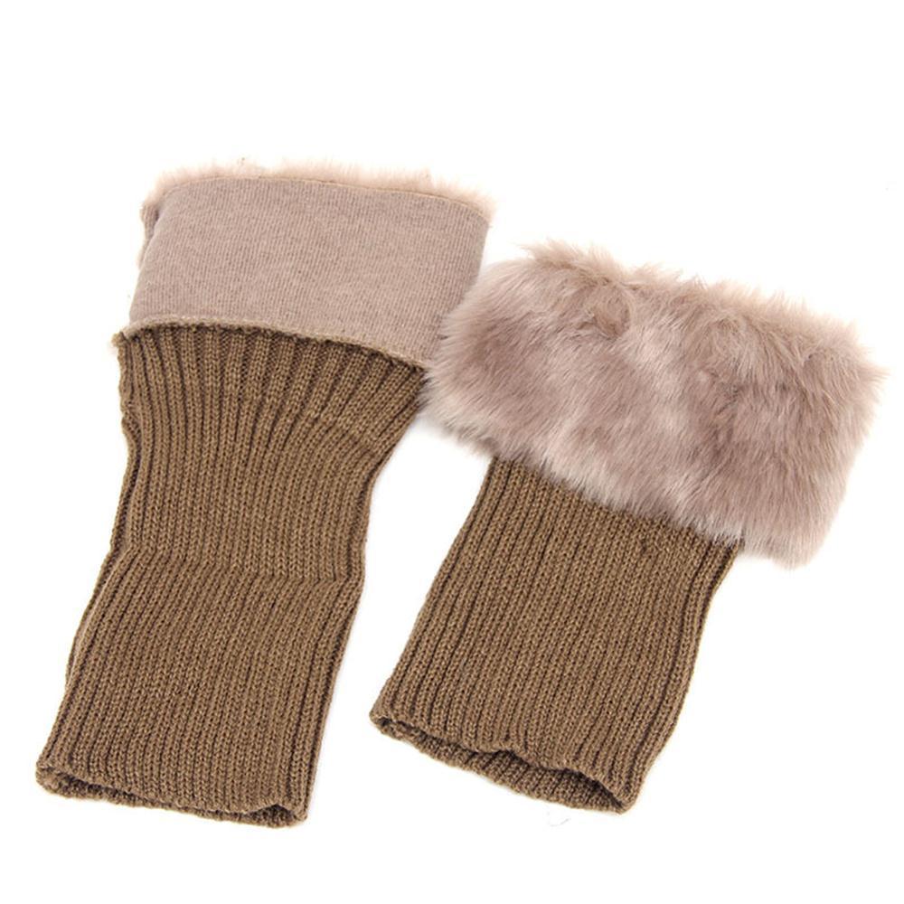 Women Accessories Cover Boot Socks Fur Crochet Knit Leg Warmer Cuffs Toppers Trim