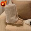 Fashion Mid Calf Large Size Warm Round Toe Platform Plush Women's Snow Boots Winter Fashion 2025 Trend Y2k Novelty on Offer Ladies Shoes