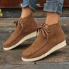 Casual large-size high-top women's shoes autumn new comfortable soft-soled lace-up single shoes
