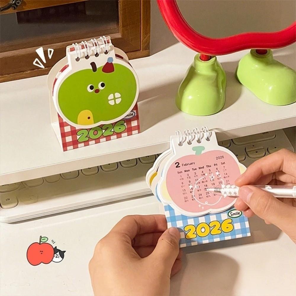 Coil Binding 2026 Desk Calendar Cartoon Schedule Planner Desktop Calendar  Office School Supplies