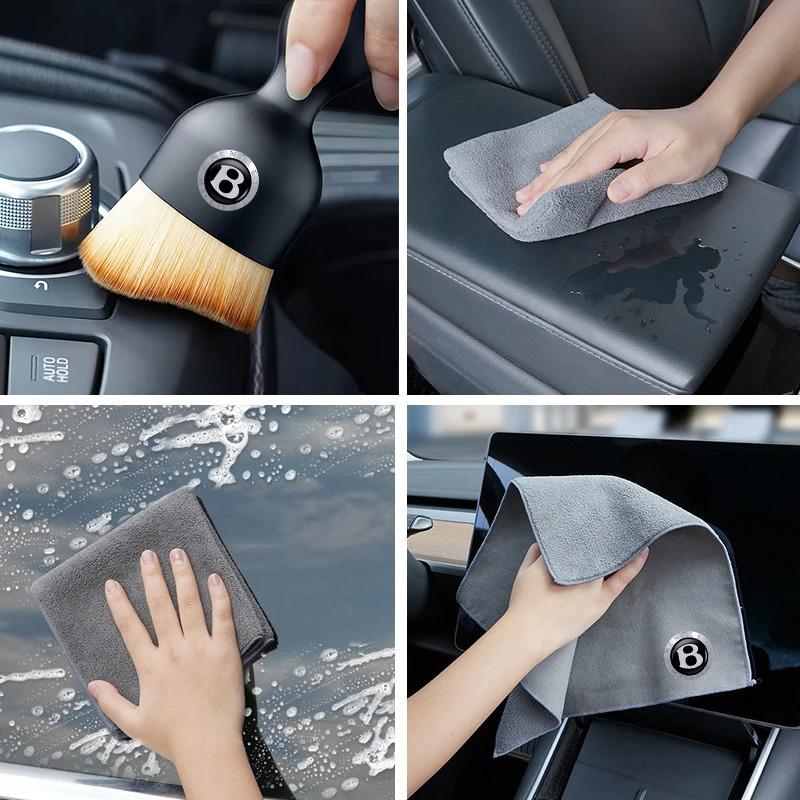 Microfiber Car Wash Towel Rag Cloth Cleaning Soft Brush For New Bentley Flying Spur Continental GT Bentayga Mulsanne Accessories HS1