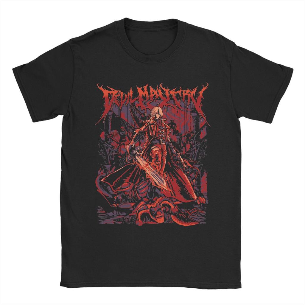 Den Vita Kaninen Devil May Cry DMC Spel Herr T-shirt Vintage T-shirts Kortärmad Rundhals T-shirt 100% Bomull Kläder