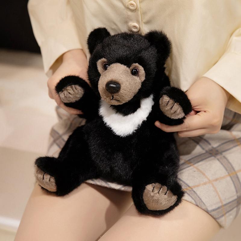 1pc Simulated Black Bear Plush Toy Stuffed Likfelike Panda PLushies for Boys Birthday Gift Home Decor