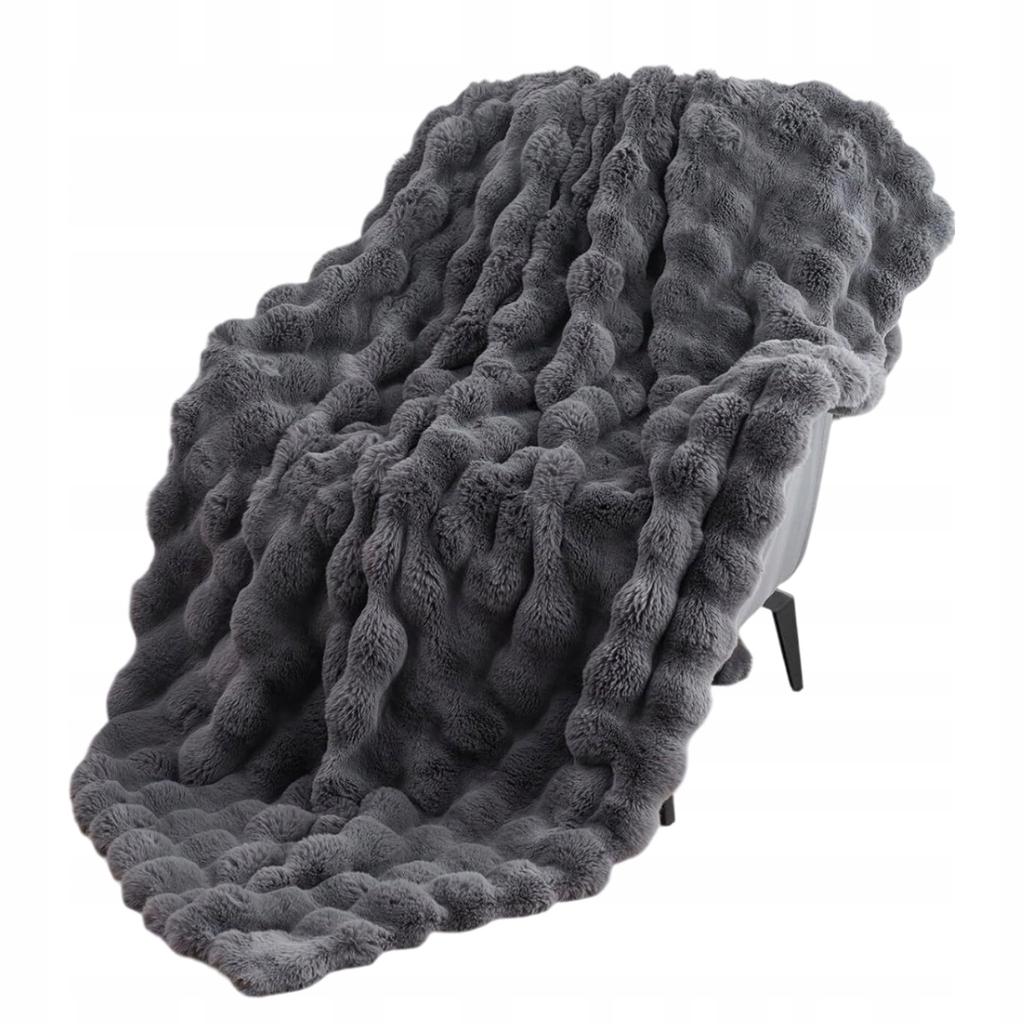Cozyglam Soft Fluffy Plush Blanket for Bed, Bedspread Gray