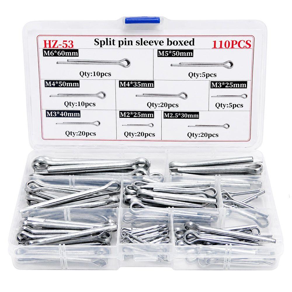 110/350Pcs Carbon Steel Split Pin Multi-Size Pin Set New Fastener Assortment Agricultural Equipment