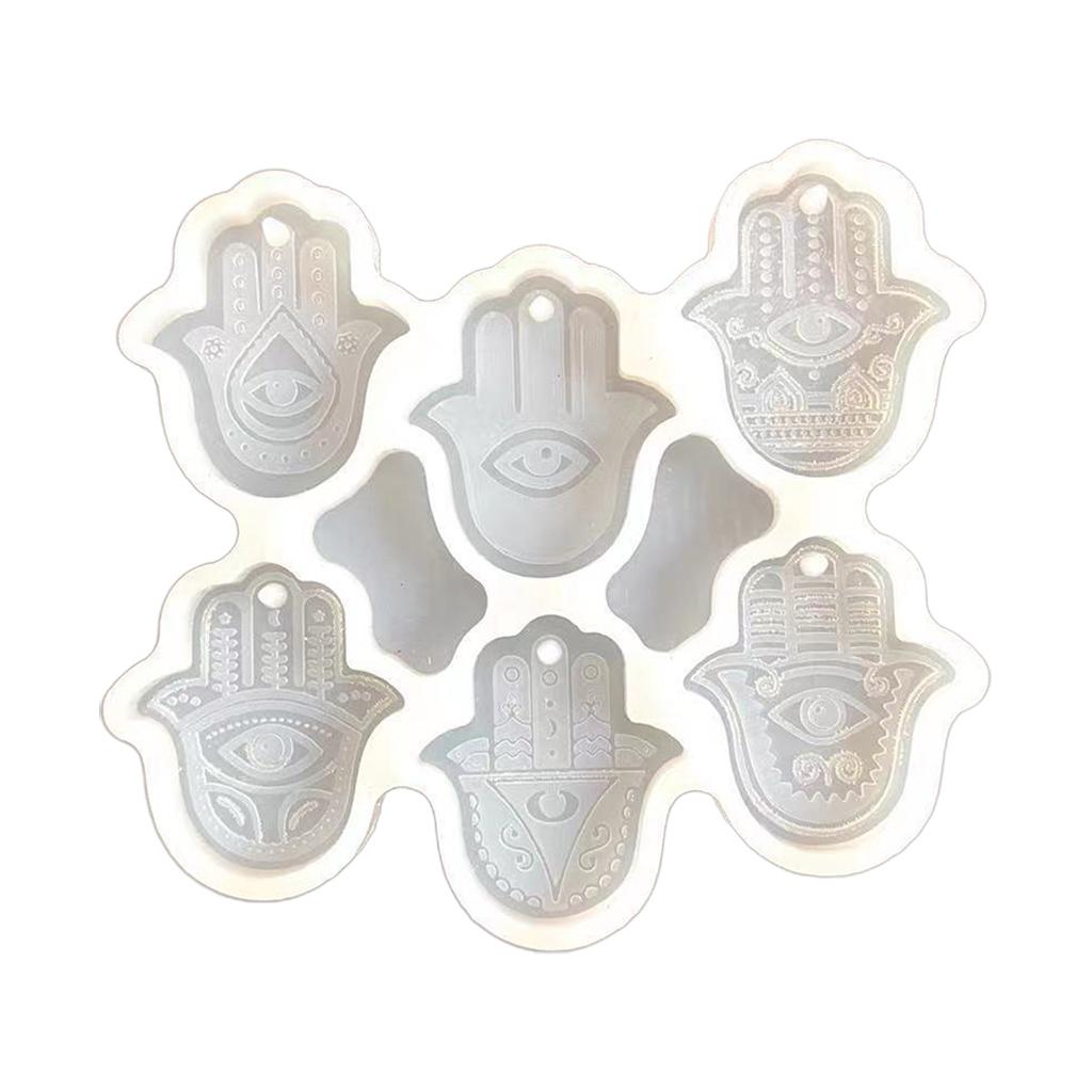 

Брелок в форме ладони от сглаза, силиконовая форма с отверстием для брелока, кулон, форма ручной работы для изготовления подарков на День святого Валентина прозрачный