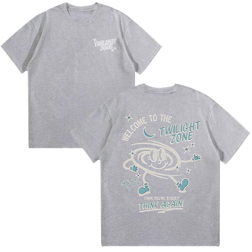 Ariana Grande Twilight Zone Think Again T-shirt Men's Women Vintage High Quality Cotton Tshirts Fashion Casual Soft Tee Y2K Tops