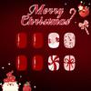 Holiday Party Press On Nail 24PCS Snowflake Candy Cane Designs Lightweight ABS False Nail Christmas Design Easy Apply