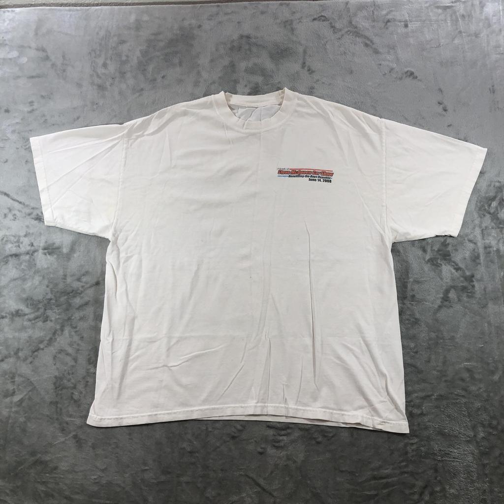 Steve McQueen Car Show Shirt Mens Large White Le Mans Racing Graphic Tee 2008 Unisex T-Shirt