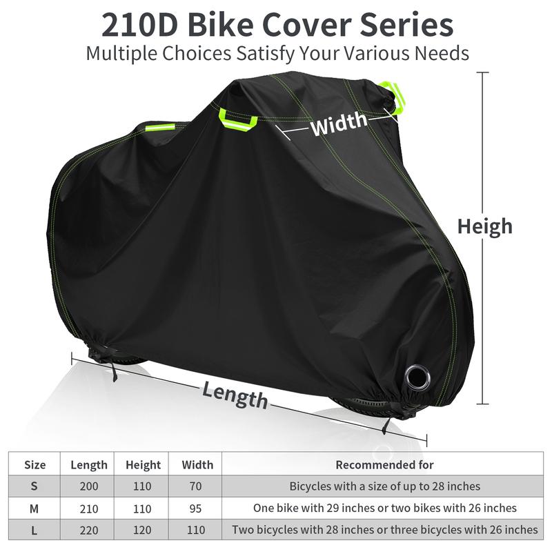 Cykel Cover 210D Oxford Udendørs Opbevaring Vandtæt Anti-UV Cykel Cover med Låsehul & Reflekterende Stribe til 1/2/3 Cykler