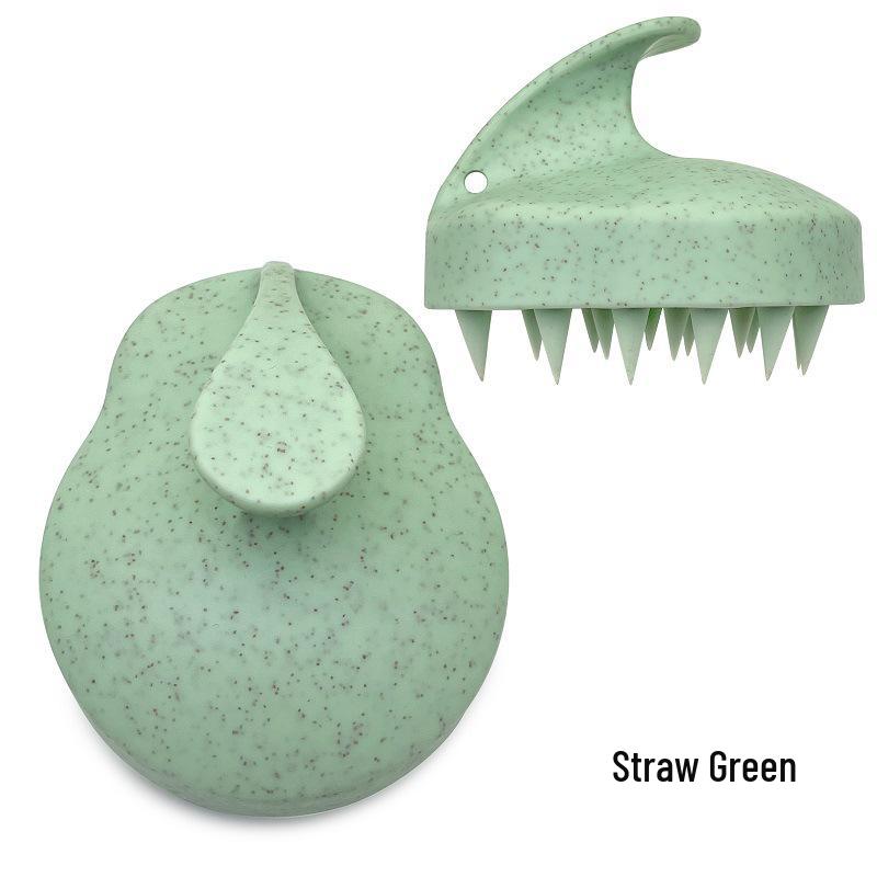 Wheat Straw Silicone Scalp Massage Shampoo Brush for Dandruff Removal & Scalp Protection
