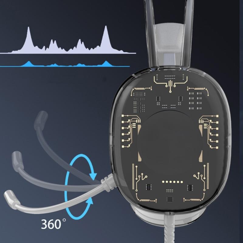 Professional 7.1 Channel Head Mounted Earphone Corded Headphone with Microphone for Computer Gaming