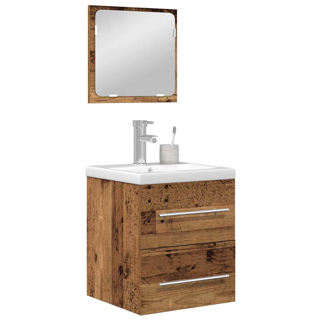 vidaXL Bathroom Furniture Set with Drawers 2 pcs Reclaimed Wood Effect Particleboard