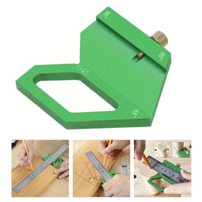 Carpentry Woodworking Ruler Aluminum Positioning Block Center Finder 45/60/90 Degree Angles Scriber Line Marking Gauge