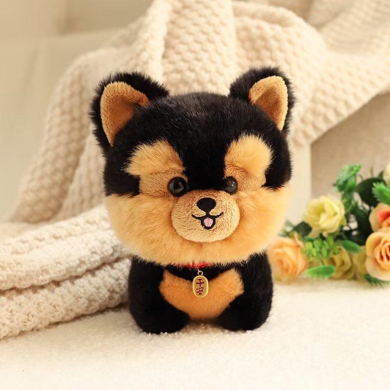 Realistic Plush Dog Toy Soft Stuffed Husky Corgi Chow Chow Akita Puppy Doll Cuddly Lovely Gift for Kids