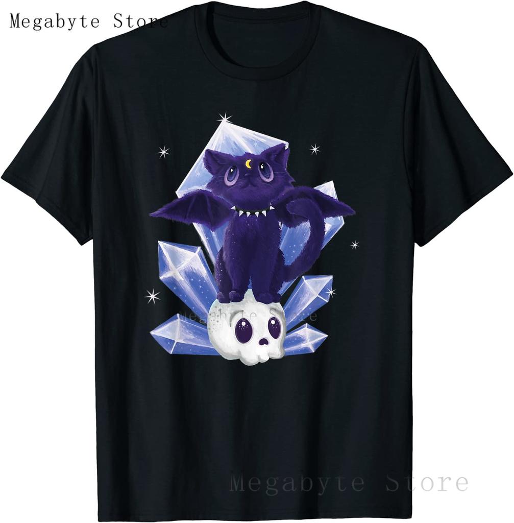 Pastel Goth T Shirt Unisex Women Kawaii Cartoon Gothic Cat Clothes Harajuku Shirt Unisex Graphic Tees FeUnisex Hip Hop Tshirt Unisex