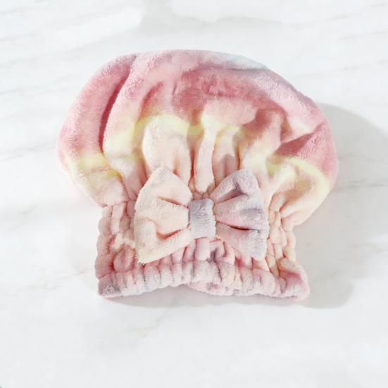 Super Absorbent Hair Towel Wrap Microfiber Hair Drying Cap with Bow Soft Hair Turban Wrap Bath Cap for Curly Short Long Wet Hair