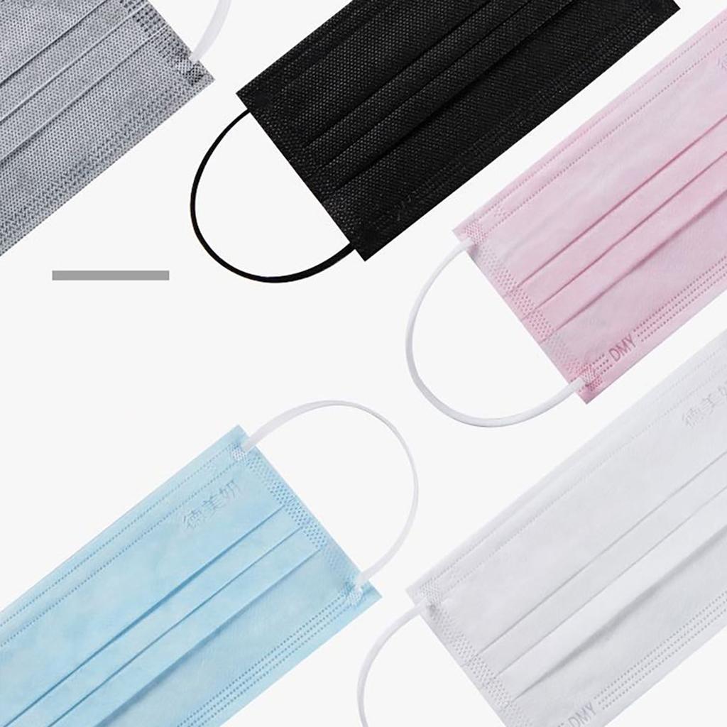 Masks 3-layer Mask Face Masks Melt Blown Cloth Disposable Anti-Dust Protective Masks Earloops Mouth Mask Black Mascarillas