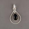 Black Tourmaline Gemstone 925 Sterling Silver Jewelry Handmade Pendant 1.60" PP-3-18
