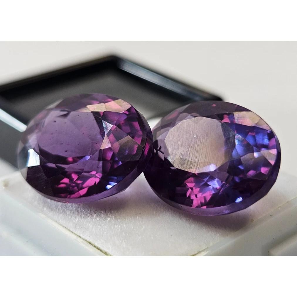 Natural Alexandrite Color Change Oval Cut 7-8 Ct Pair Stunning Gemstone