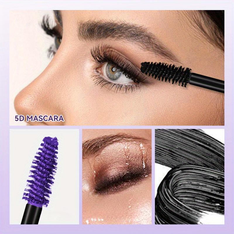5D Wasserdichte Farbige Mascara - Volumenverleihend, Verlängernd, Wischfest, Lebendige Farben Schwarze Mascara Wasserdichte Mascara Augen-Make-up