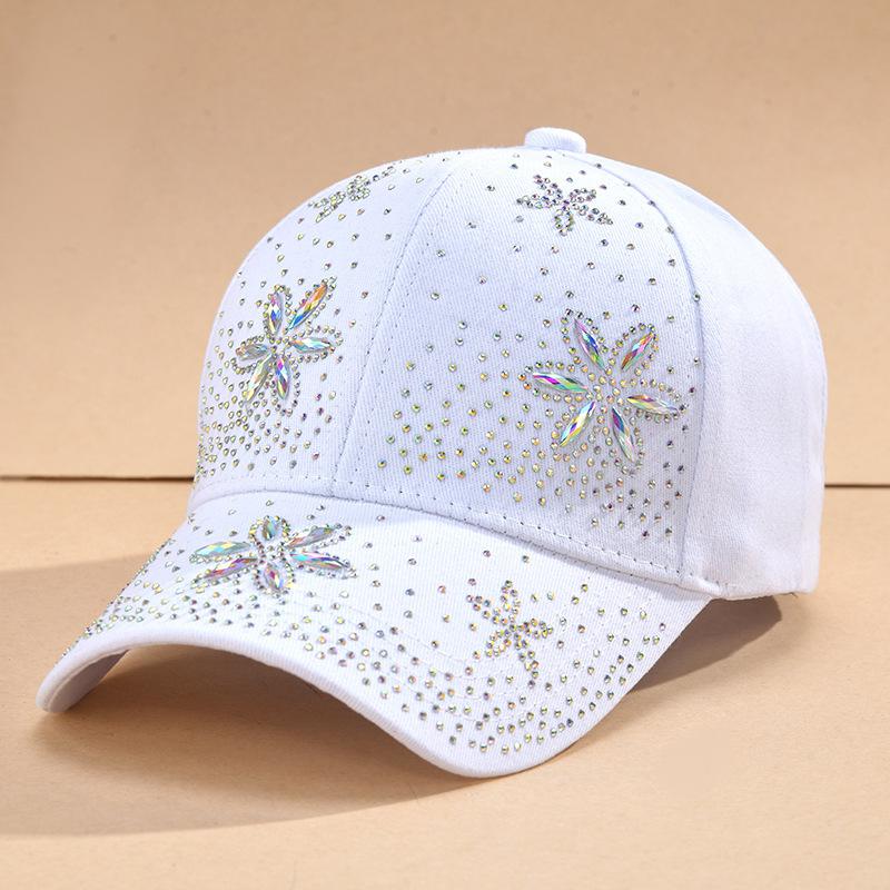 Creative Diamond Four Seasons Cap ins Tide Face Small Baseball Cap Spring and Autumn Outdoor Sunscreen Sun Hat