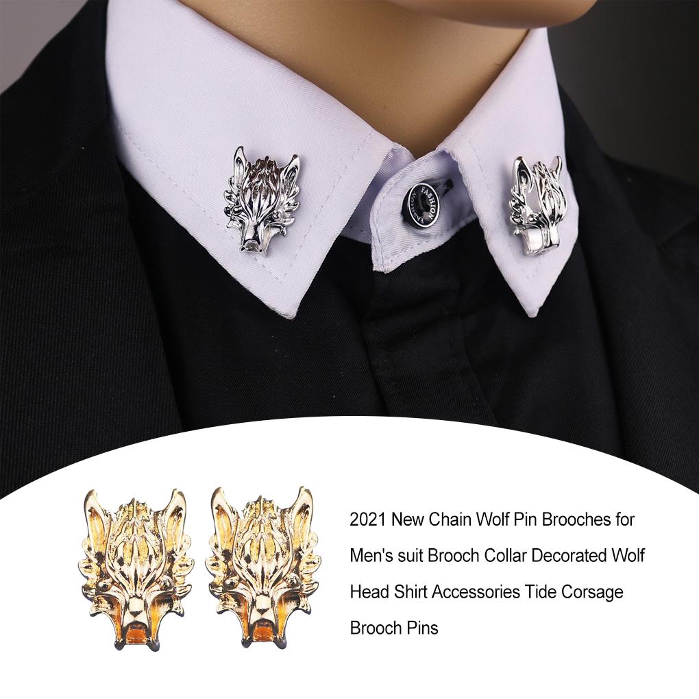 1 Paar Herren Damen Tierkopf Brosche Anstecknadel Legierung Anstecknadel Mode Hemden Dekorationen Schmuck für Party Ornamente