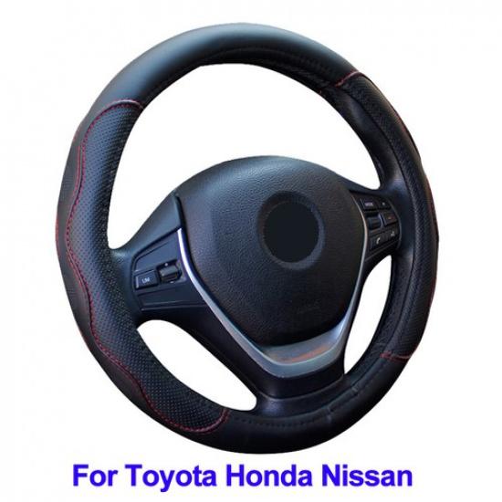 For Toyota For Honda For Nissan Steering Wheel Cover PU Leather 15 /37-38CM