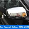 Rearview Mirror Cover Trim For Renault Koleos 2016-  Chrome Side Door Mirror Protector Exterior Accessories Car Styling